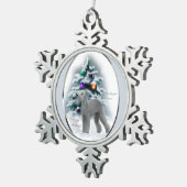 Bedlington Terrier Kerstmis Tin Sneeuwvlok Ornament (Rechts)