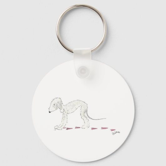 Bedlington Terrier Keyring Sleutelhanger (Voorkant)