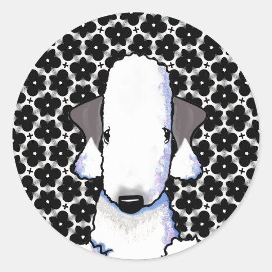 Bedlington Terrier Klassieke Ronde Sticker (Voorkant)