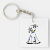 Bedlington Terrier Let's Play Sleutelhanger (voorkant)
