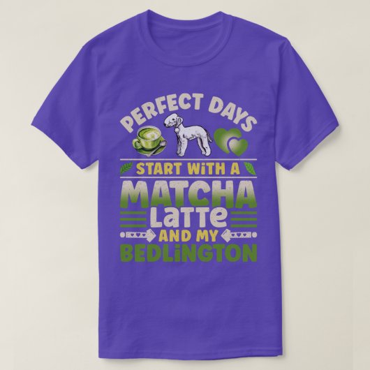 Bedlington Terrier Matcha Latte T-shirt (Design voorkant)