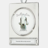 Bedlington Terriër Moeder 2 Verzilverd Banner Ornament (Links)