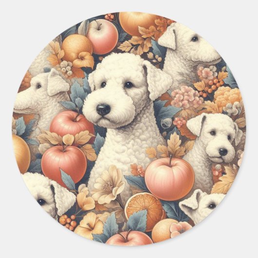 Bedlington Terrier naadloos Ronde Sticker (Voorkant)