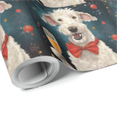 Bedlington Terrier Nieuwjaar Cadeaupapier (Rol Hoek)