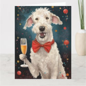 Bedlington Terrier Nieuwjaar Kaart (Voorkant)