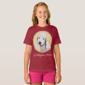 Bedlington Terrier Painting - Original Dog Art T-S T-shirt (Voorkant volledig)