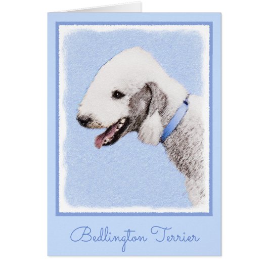 Bedlington Terrier Painting - Originele Dog Art (Voorkant)