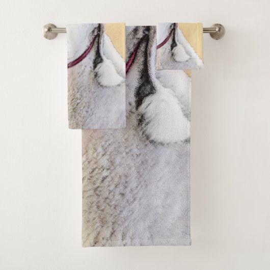 Bedlington Terrier Painting - Originele Dog Art Bad Handdoek (Insitu)