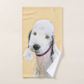 Bedlington Terrier Painting - Originele Dog Art Bad Handdoek (Handdoek)