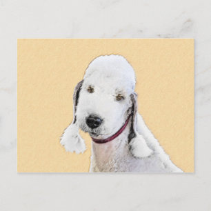 Bedlington Terrier Painting - Originele Dog Art Briefkaart