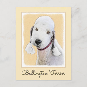 Bedlington Terrier Painting - Originele Dog Art Briefkaart