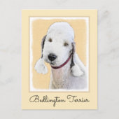 Bedlington Terrier Painting - Originele Dog Art Briefkaart (Voorkant)