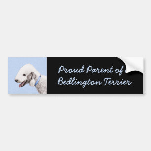 Bedlington Terrier Painting - Originele Dog Art Bumpersticker