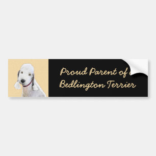 Bedlington Terrier Painting - Originele Dog Art Bumpersticker