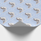 Bedlington Terrier Painting - Originele Dog Art Cadeaupapier (Hoek)