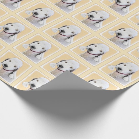 Bedlington Terrier Painting - Originele Dog Art Cadeaupapier (Hoek)