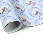 Bedlington Terrier Painting - Originele Dog Art Cadeaupapier (Rol Hoek)