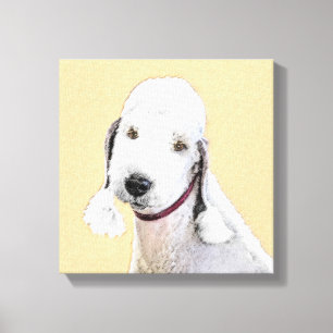 Bedlington Terrier Painting - Originele Dog Art Canvas Afdruk