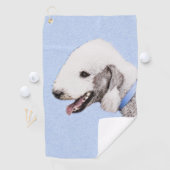 Bedlington Terrier Painting - Originele Dog Art Golfhanddoek (Insitu)