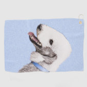 Bedlington Terrier Painting - Originele Dog Art Golfhanddoek (Horizontaal)