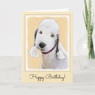Bedlington Terrier Painting - Originele Dog Art Kaart