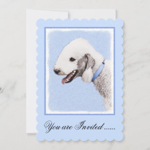 Bedlington Terrier Painting - Originele Dog Art Kaart