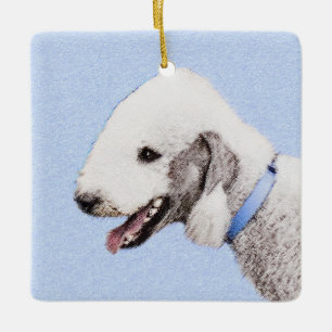 Bedlington Terrier Painting - Originele Dog Art Keramisch Ornament