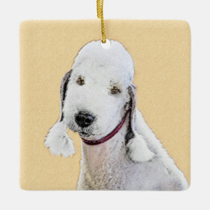 Bedlington Terrier Painting - Originele Dog Art Keramisch Ornament