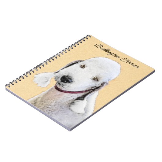Bedlington Terrier Painting - Originele Dog Art Notitieboek (Linkerzijde)