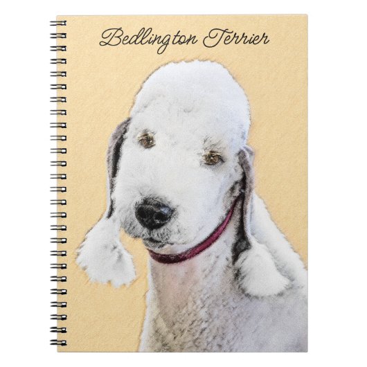 Bedlington Terrier Painting - Originele Dog Art Notitieboek (Voorkant)