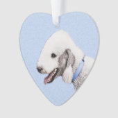 Bedlington Terrier Painting - Originele Dog Art Ornament (voorkant)