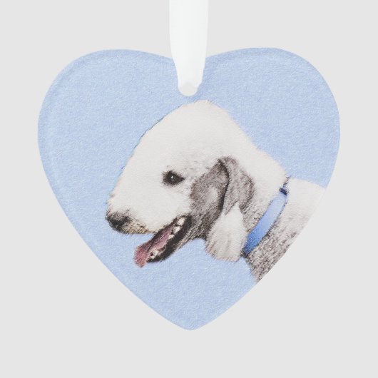 Bedlington Terrier Painting - Originele Dog Art Ornament (voorkant)