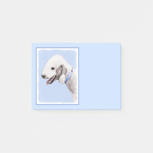 Bedlington Terrier Painting - Originele Dog Art Post-it® Notes (Voorkant)