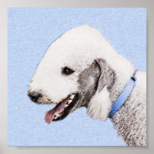 Bedlington Terrier Painting - Originele Dog Art Poster