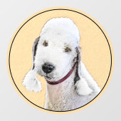Bedlington Terrier Painting - Originele Dog Art Raamsticker (Vel)