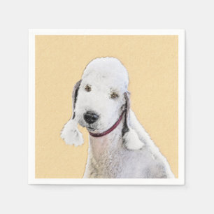 Bedlington Terrier Painting - Originele Dog Art Servet