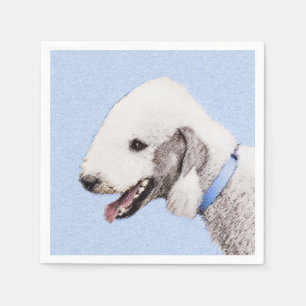 Bedlington Terrier Painting - Originele Dog Art Servet