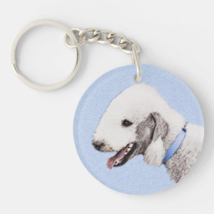 Bedlington Terrier Painting - Originele Dog Art Sleutelhanger