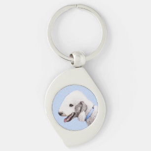 Bedlington Terrier Painting - Originele Dog Art Sleutelhanger