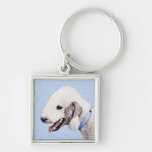 Bedlington Terrier Painting - Originele Dog Art Sleutelhanger