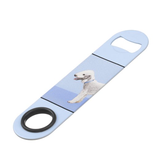 Bedlington Terrier Painting - Originele Dog Art Speed Flessenopener (Voorkant Gekanteld)