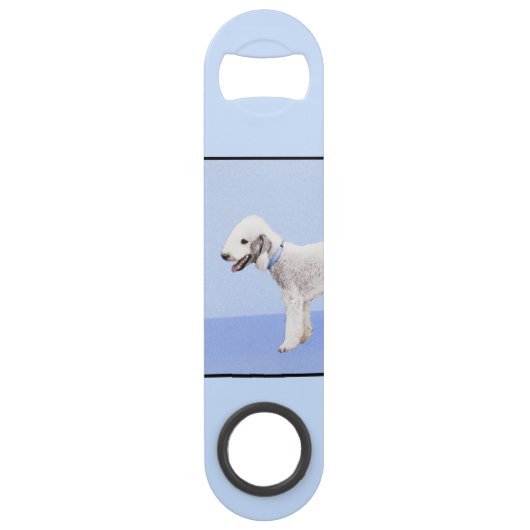 Bedlington Terrier Painting - Originele Dog Art Speed Flessenopener (Voorkant)