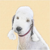 Bedlington Terrier Painting - Originele Dog Art Sticker (Voorkant)