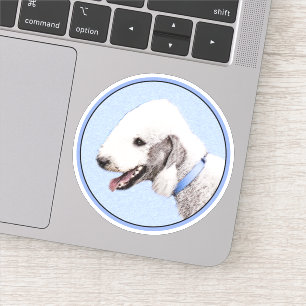 Bedlington Terrier Painting - Originele Dog Art Sticker