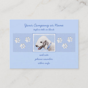 Bedlington Terrier Painting - Originele Dog Art Visitekaartje