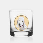 Bedlington Terrier Painting - Originele Dog Art Whisky Glas (Achterkant)