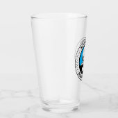 Bedlington Terrier Peeking Illustration Badge Glas (Rechts)