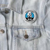 Bedlington Terrier Peeking Illustration Badge Ronde Button 5,7 Cm (In situ)