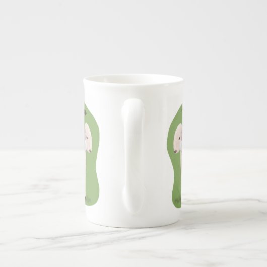 Bedlington Terrier Porselein Kop (Achterkant)