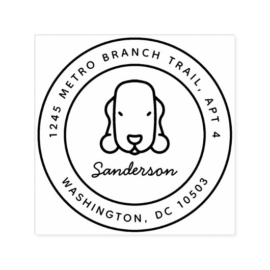 Bedlington Terrier retouradres stempel Zelfinkt (Design)